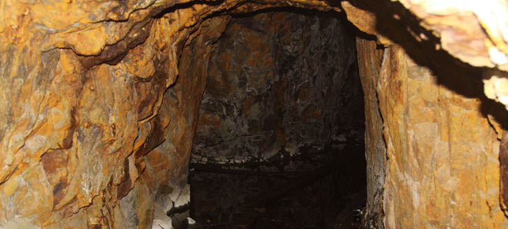 bild på järnoxid i gruvan.